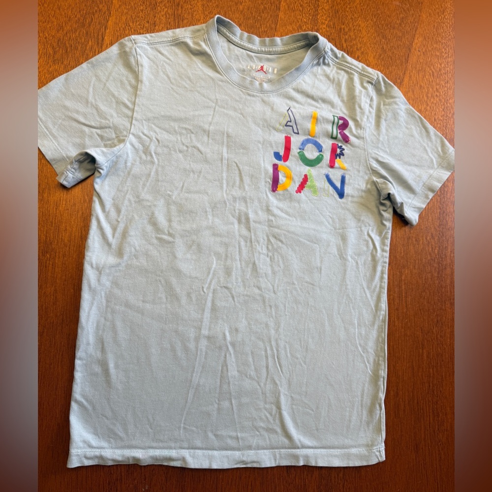 Air Jordan Kids Light Blue T-Shirt with Colorful Logo